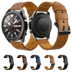 Para Samsung Galaxy Watch 3 45mm Correia Substituta de Couro Genuíno com Linha de Orifícios Redondos