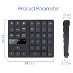 Teclado Digital Ultra-fino 533 com 35 Teclas e Carregamento Sem Fios 2.4G