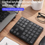 Teclado Digital Ultra-fino 533 com 35 Teclas e Carregamento Sem Fios 2.4G