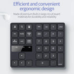 Teclado Digital Ultra-fino 533 com 35 Teclas e Carregamento Sem Fios 2.4G