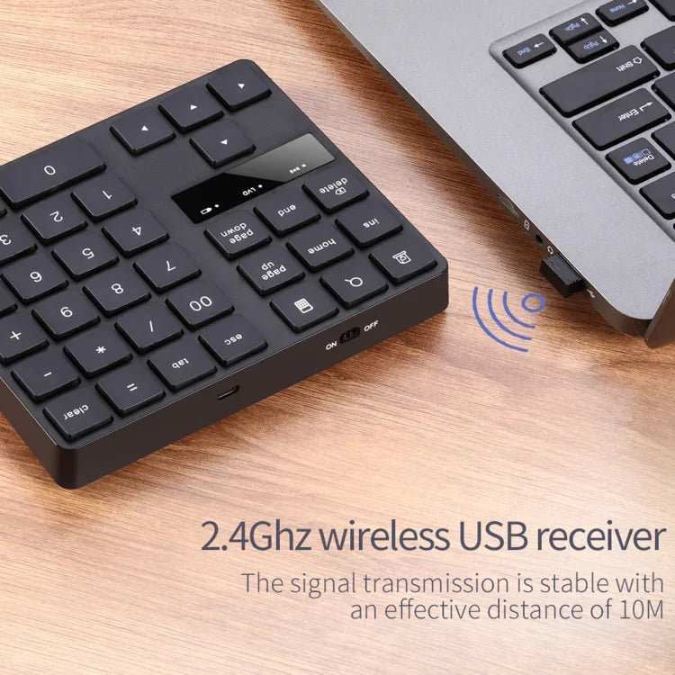 Teclado Digital Ultra-fino 533 com 35 Teclas e Carregamento Sem Fios 2.4G