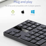 Teclado Digital Ultra-fino 533 com 35 Teclas e Carregamento Sem Fios 2.4G