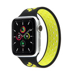 Pulseira Elástica de Silicone Para Apple Watch Série 6 & SE & 5 & 4 40mm / 3 & 2 & 1 38mm, 135mm (Preto Amarelo), 135mm (Preto Cinzento), 150mm (Vermelho Preto)