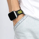 Pulseira Elástica de Silicone Para Apple Watch Série 6 & SE & 5 & 4 40mm / 3 & 2 & 1 38mm, 135mm (Preto Amarelo), 135mm (Preto Cinzento), 150mm (Vermelho Preto)