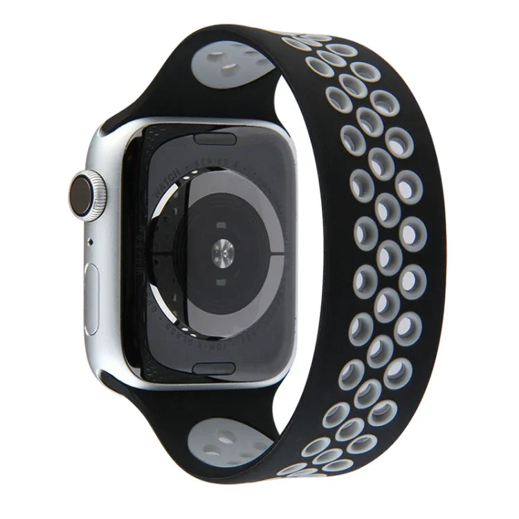 Pulseira Elástica de Silicone Para Apple Watch Série 6 & SE & 5 & 4 40mm / 3 & 2 & 1 38mm, 135mm (Preto Amarelo), 135mm (Preto Cinzento), 150mm (Vermelho Preto)