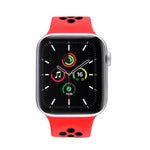 Elastic Silicone Watchband For Apple Watch Series 6 & SE & 5 & 4 44mm / 3 & 2 & 1 42mm, 150mm (Red Black), 160mm (White Black)