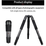 BEXIN ST424C Tripé Grande Fotográfico em Fibra de Carbono Resistente para Filmadora, Tubo Máximo: 40mm, ST424C