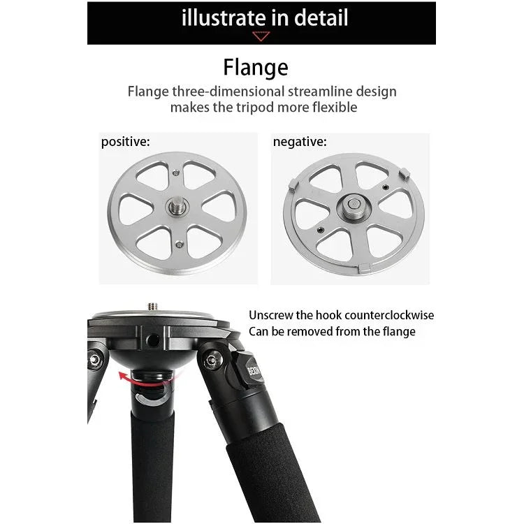 BEXIN ST424C Tripé Grande Fotográfico em Fibra de Carbono Resistente para Filmadora, Tubo Máximo: 40mm, ST424C