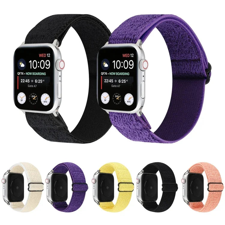 Correia de relógio em nylon de cor sólida para Apple Watch Series 6 & SE & 5 & 4 40mm / 3 & 2 & 1 38mm, para Apple Watch Series 7 41mm / 6 & SE & 5 & 4 40mm / 3 & 2 & 1 38mm