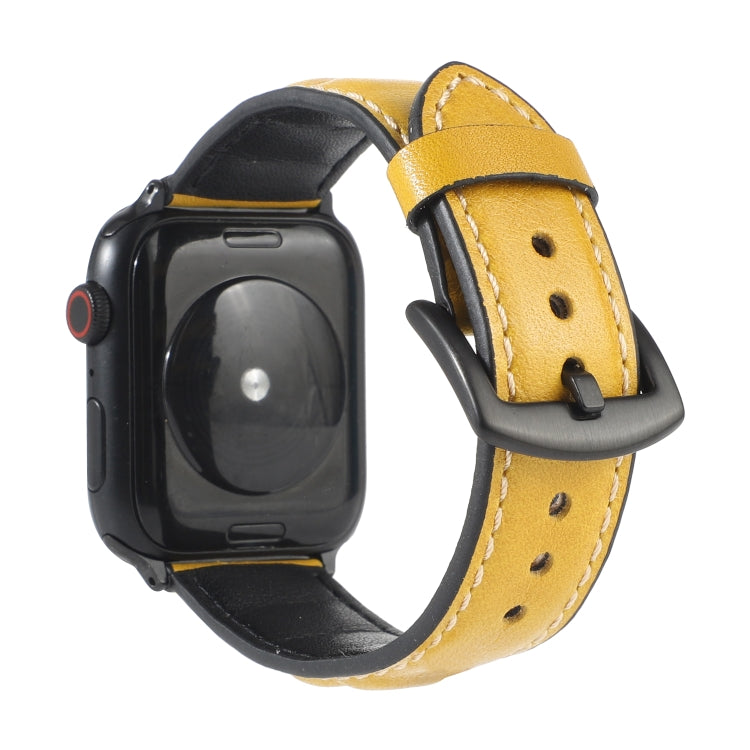 Genuine Leather Watchband For Apple Watch Series 6 & SE & 5 & 4 40mm / 3 & 2 & 1 38mm, For Apple Watch Series 7 41mm / 6 & SE & 5 & 4 40mm / 3 & 2 & 1 38mm