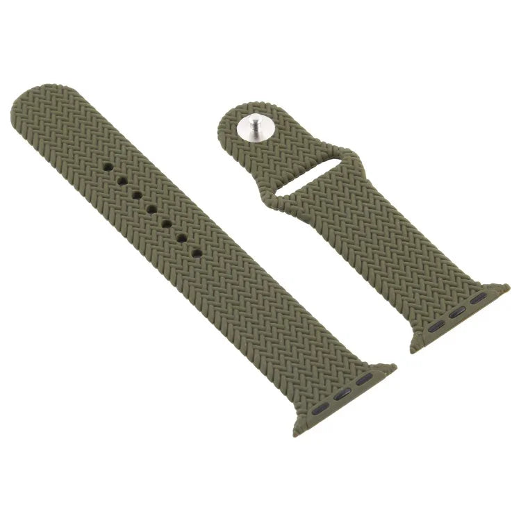 Pulseira de Relógio de Silicone com Padrão Tecido para Apple Watch Series 6 & SE & 5 & 4 40mm / 3 & 2 & 1 38mm, Para Apple Watch Series 7 41mm / 6 & SE & 5 & 4 40mm / 3 & 2 & 1 38mm, Para Apple Watch Series 8&7 41mm / SE 2&6&SE&5&4 40mm / 3&2&1 38mm