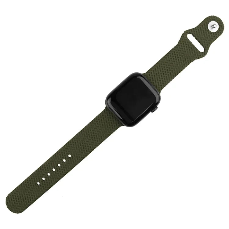 Pulseira de Relógio de Silicone com Padrão Tecido para Apple Watch Series 6 & SE & 5 & 4 40mm / 3 & 2 & 1 38mm, Para Apple Watch Series 7 41mm / 6 & SE & 5 & 4 40mm / 3 & 2 & 1 38mm, Para Apple Watch Series 8&7 41mm / SE 2&6&SE&5&4 40mm / 3&2&1 38mm