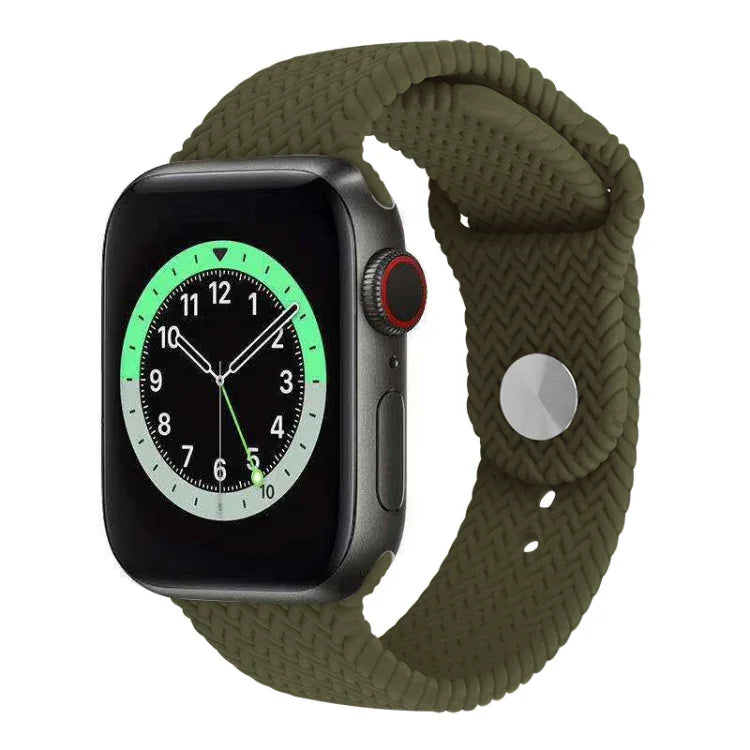 Pulseira de Relógio de Silicone com Padrão Tecido para Apple Watch Series 6 & SE & 5 & 4 40mm / 3 & 2 & 1 38mm, Para Apple Watch Series 7 41mm / 6 & SE & 5 & 4 40mm / 3 & 2 & 1 38mm, Para Apple Watch Series 8&7 41mm / SE 2&6&SE&5&4 40mm / 3&2&1 38mm