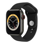 Pulseira de Relógio de Silicone com Padrão Tecido para Apple Watch Series 6 & SE & 5 & 4 40mm / 3 & 2 & 1 38mm, Para Apple Watch Series 7 41mm / 6 & SE & 5 & 4 40mm / 3 & 2 & 1 38mm, Para Apple Watch Series 8&7 41mm / SE 2&6&SE&5&4 40mm / 3&2&1 38mm