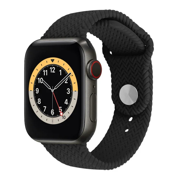 Pulseira de Relógio de Silicone com Padrão Tecido para Apple Watch Series 6 & SE & 5 & 4 40mm / 3 & 2 & 1 38mm, Para Apple Watch Series 7 41mm / 6 & SE & 5 & 4 40mm / 3 & 2 & 1 38mm, Para Apple Watch Series 8&7 41mm / SE 2&6&SE&5&4 40mm / 3&2&1 38mm