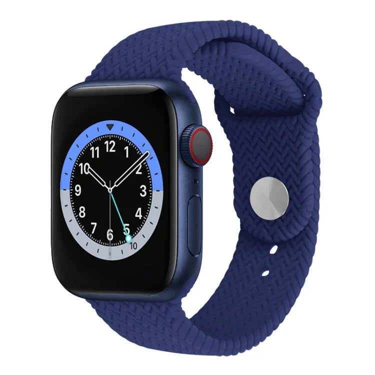 Pulseira de Relógio de Silicone com Padrão Tecido para Apple Watch Series 6 & SE & 5 & 4 40mm / 3 & 2 & 1 38mm, Para Apple Watch Series 7 41mm / 6 & SE & 5 & 4 40mm / 3 & 2 & 1 38mm, Para Apple Watch Series 8&7 41mm / SE 2&6&SE&5&4 40mm / 3&2&1 38mm