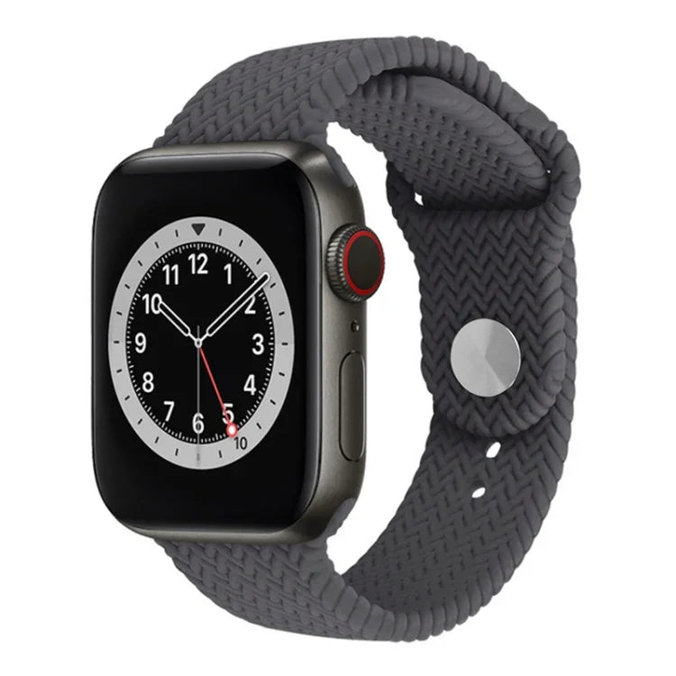 Pulseira de Relógio de Silicone com Padrão Tecido para Apple Watch Series 6 & SE & 5 & 4 40mm / 3 & 2 & 1 38mm, Para Apple Watch Series 7 41mm / 6 & SE & 5 & 4 40mm / 3 & 2 & 1 38mm, Para Apple Watch Series 8&7 41mm / SE 2&6&SE&5&4 40mm / 3&2&1 38mm