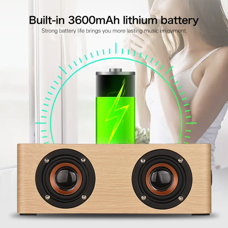 Relógio de Madeira Multifuncional com Ecrã Tátil Coluna Bluetooth com Carregamento Sem Fios, Suporta Cartão TF & Disco U & AUX 3,5mm, Q5A