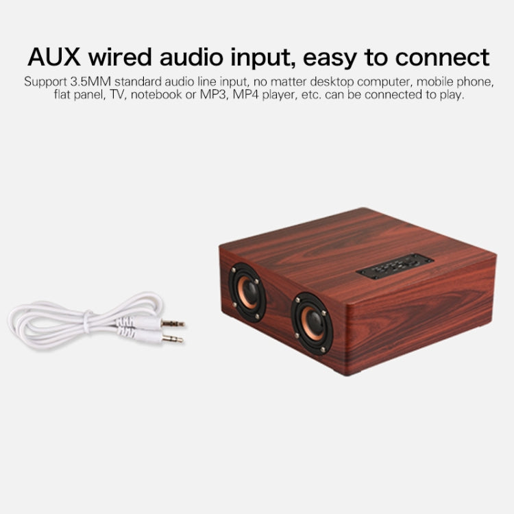 Coluna Bluetooth de Madeira Q5, Suporta Cartão TF & AUX 3,5mm, Q5