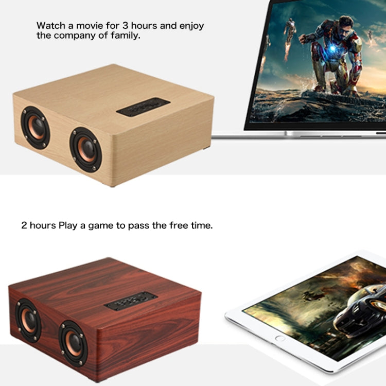Coluna Bluetooth de Madeira Q5, Suporta Cartão TF & AUX 3,5mm, Q5
