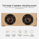 Coluna Bluetooth de Madeira Q5, Suporta Cartão TF & AUX 3,5mm, Q5