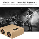Coluna Bluetooth de Madeira Q5, Suporta Cartão TF & AUX 3,5mm, Q5