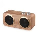 Coluna Bluetooth de Madeira com Subwoofer Q7, Suporta Cartão TF & Disco U & AUX 3,5mm, Q7