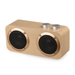 Coluna Bluetooth de Madeira com Subwoofer Q7, Suporta Cartão TF & Disco U & AUX 3,5mm, Q7