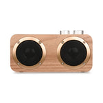 Coluna Bluetooth de Madeira com Subwoofer Q7, Suporta Cartão TF & Disco U & AUX 3,5mm, Q7