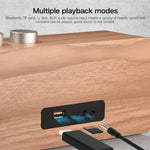 Coluna Bluetooth de Madeira com Subwoofer Q7, Suporta Cartão TF & Disco U & AUX 3,5mm, Q7
