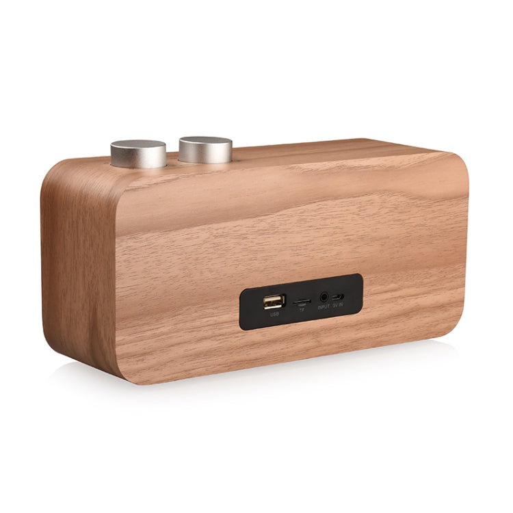 Coluna Bluetooth de Madeira com Subwoofer Q7, Suporta Cartão TF & Disco U & AUX 3,5mm, Q7