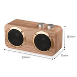 Coluna Bluetooth de Madeira com Subwoofer Q7, Suporta Cartão TF & Disco U & AUX 3,5mm, Q7