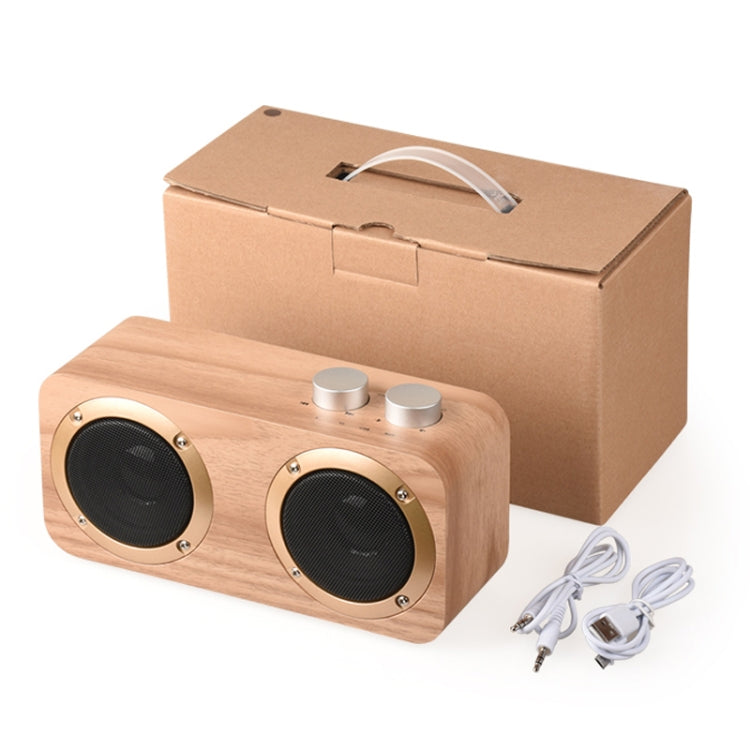 Coluna Bluetooth de Madeira com Subwoofer Q7, Suporta Cartão TF & Disco U & AUX 3,5mm, Q7