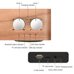 Coluna Bluetooth de Madeira com Subwoofer Q7, Suporta Cartão TF & Disco U & AUX 3,5mm, Q7