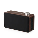 Coluna Bluetooth de Madeira com Subwoofer e Tecido com Ecrã Tátil W5A, Suporta Cartão TF & Disco U & AUX 3,5mm, Nogueira, Madeira Amarela