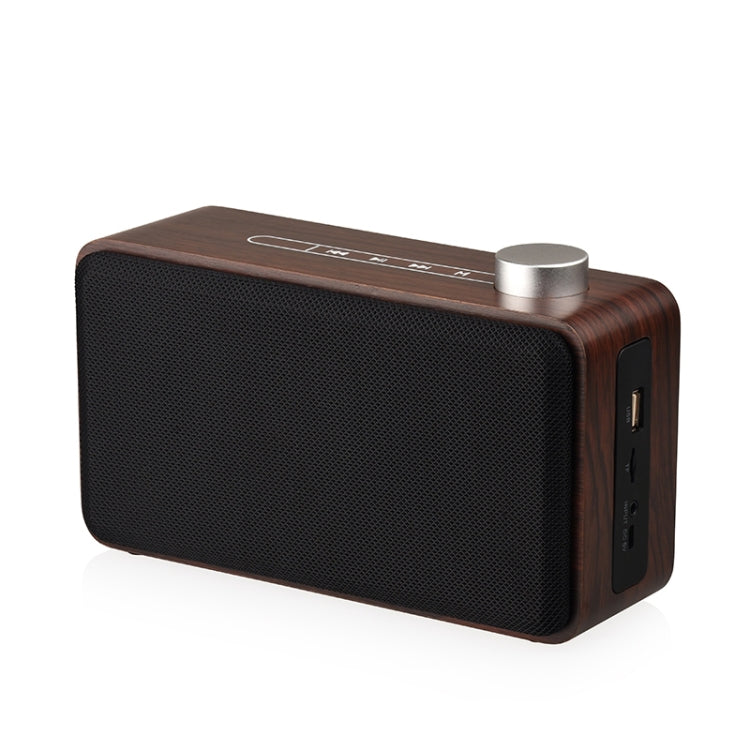 Coluna Bluetooth de Madeira com Subwoofer e Tecido com Ecrã Tátil W5A, Suporta Cartão TF & Disco U & AUX 3,5mm, Nogueira, Madeira Amarela