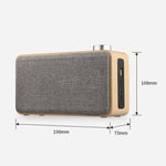 Coluna Bluetooth de Madeira com Subwoofer e Tecido com Ecrã Tátil W5A, Suporta Cartão TF & Disco U & AUX 3,5mm, Nogueira, Madeira Amarela