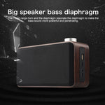 Coluna Bluetooth de Madeira com Subwoofer e Tecido com Ecrã Tátil W5A, Suporta Cartão TF & Disco U & AUX 3,5mm, Nogueira, Madeira Amarela