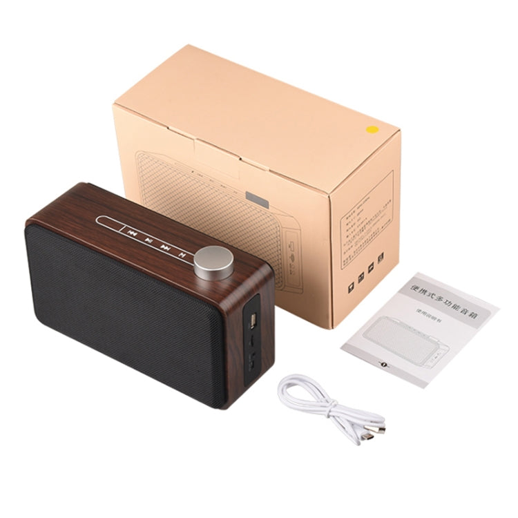 Coluna Bluetooth de Madeira com Subwoofer e Tecido com Ecrã Tátil W5A, Suporta Cartão TF & Disco U & AUX 3,5mm, Nogueira, Madeira Amarela