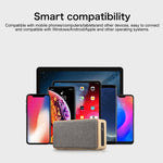 Coluna Bluetooth de Madeira com Subwoofer e Tecido com Ecrã Tátil W5A, Suporta Cartão TF & Disco U & AUX 3,5mm, Nogueira, Madeira Amarela