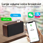 Coluna Bluetooth de Madeira com Subwoofer e Tecido com Ecrã Tátil W5A, Suporta Cartão TF & Disco U & AUX 3,5mm, Nogueira, Madeira Amarela