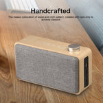 Coluna Bluetooth de Madeira com Subwoofer e Tecido com Ecrã Tátil W5A, Suporta Cartão TF & Disco U & AUX 3,5mm, Nogueira, Madeira Amarela