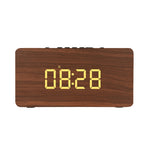 Coluna Bluetooth W5C Subwoofer em madeira com relógio, suporta cartão TF e AUX 3,5 mm, madeira castanha, madeira amarela