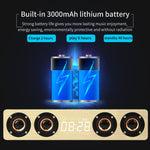 Coluna Bluetooth de Madeira com Relógio e Subwoofer W8C, Suporta Cartão TF & Disco U & AUX 3,5mm