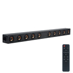 Coluna Bluetooth 4.2 de Madeira com Subwoofer D90 com Comando à Distância, Suporta Cartão TF & AUX 3,5mm Coaxial & Fibra Óptica & Disco U, Subwoofer D90+