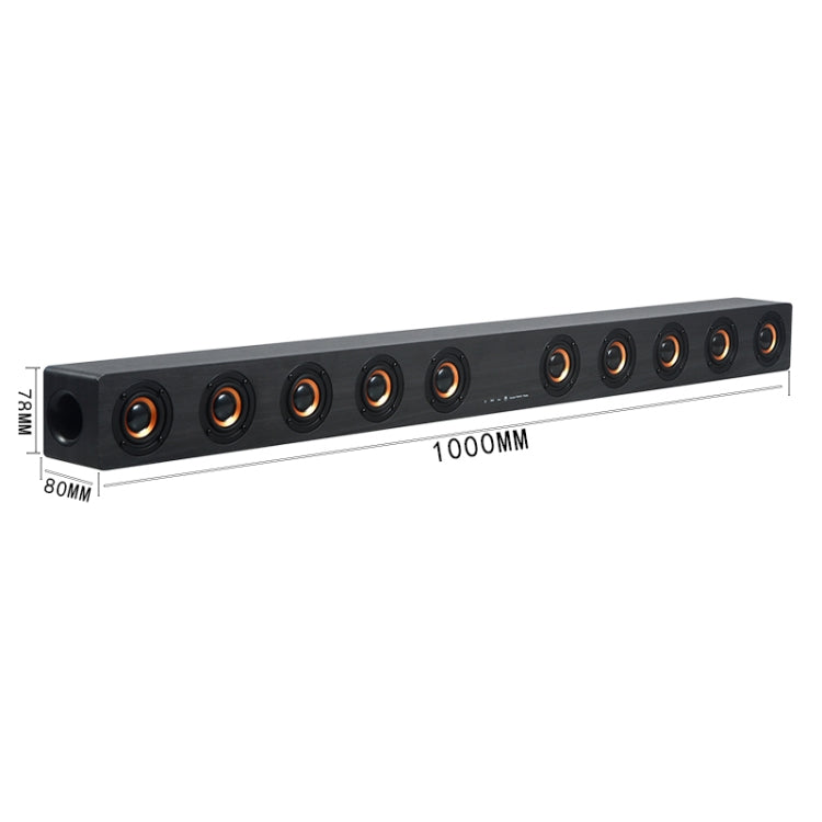 Coluna Bluetooth 4.2 de Madeira com Subwoofer D90 com Comando à Distância, Suporta Cartão TF & AUX 3,5mm Coaxial & Fibra Óptica & Disco U, Subwoofer D90+