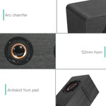 Coluna Bluetooth 4.2 de Madeira com Subwoofer D90 com Comando à Distância, Suporta Cartão TF & AUX 3,5mm Coaxial & Fibra Óptica & Disco U, Subwoofer D90+