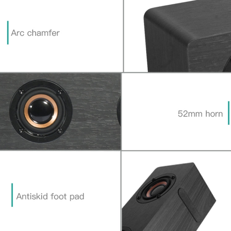 Coluna Bluetooth 4.2 de Madeira com Subwoofer D90 com Comando à Distância, Suporta Cartão TF & AUX 3,5mm Coaxial & Fibra Óptica & Disco U, Subwoofer D90+