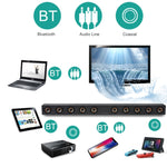 Coluna Bluetooth 4.2 de Madeira com Subwoofer D90 com Comando à Distância, Suporta Cartão TF & AUX 3,5mm Coaxial & Fibra Óptica & Disco U, Subwoofer D90+