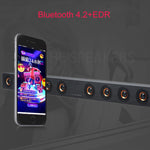 Coluna Bluetooth 4.2 de Madeira com Subwoofer D90 com Comando à Distância, Suporta Cartão TF & AUX 3,5mm Coaxial & Fibra Óptica & Disco U, Subwoofer D90+